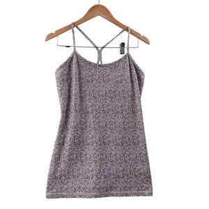 Lululemon‎ Floral Print Camisole Tank Top Women Size 6 Gray Tan
